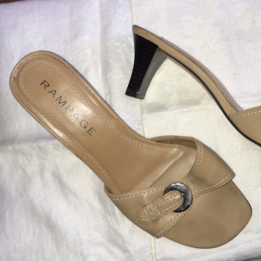 Slide sandal, 2” heel, size 7.5